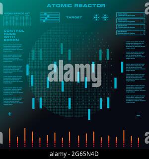 Atomic reactor Futuristic virtual graphic touch user interface Stock Vector