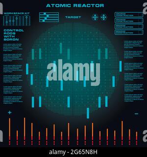 Atomic reactor Futuristic virtual graphic touch user interface Stock Vector