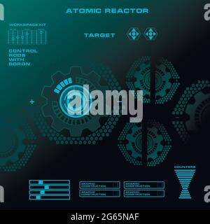 Atomic reactor Futuristic virtual graphic touch user interface Stock Vector