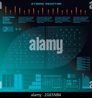 Atomic reactor Futuristic virtual graphic touch user interface Stock Vector
