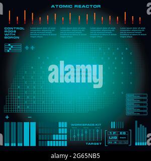 Atomic reactor Futuristic virtual graphic touch user interface Stock Vector