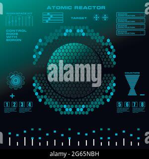 Atomic reactor Futuristic virtual graphic touch user interface Stock Vector