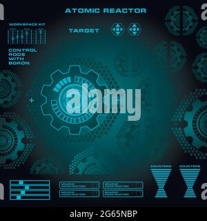 Atomic reactor Futuristic virtual graphic touch user interface Stock Vector