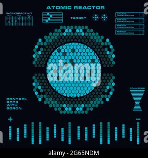 Atomic reactor Futuristic virtual graphic touch user interface Stock Vector