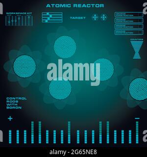 Atomic reactor Futuristic virtual graphic touch user interface Stock Vector