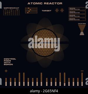 Atomic reactor Futuristic virtual graphic touch user interface Stock Vector