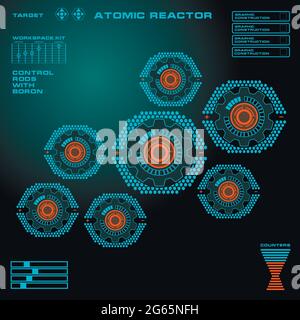 Atomic reactor Futuristic virtual graphic touch user interface Stock Vector