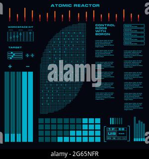 Atomic reactor Futuristic virtual graphic touch user interface Stock Vector
