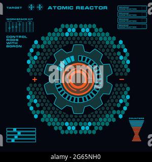 Atomic reactor Futuristic virtual graphic touch user interface Stock Vector