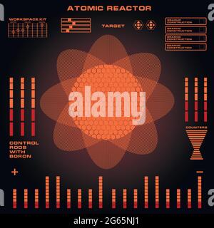 Atomic reactor Futuristic virtual graphic touch user interface Stock Vector