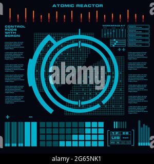 Atomic reactor Futuristic virtual graphic touch user interface Stock Vector