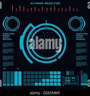Atomic reactor Futuristic virtual graphic touch user interface Stock Vector