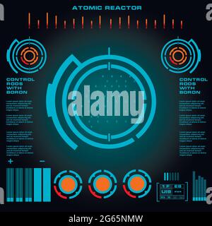 Atomic reactor Futuristic virtual graphic touch user interface Stock Vector