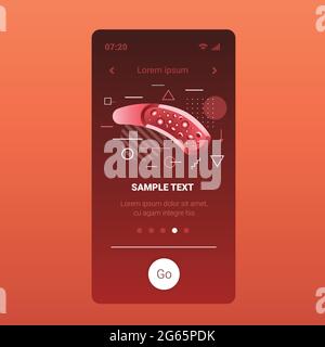 blood cells flowing through vein red artery human circulatory system anatomy medicine concept smartphone screen mobile app copy space flat Stock Vector