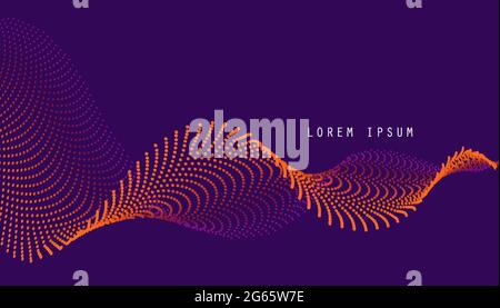 Vector background with color abstract wave dots Stock Vector