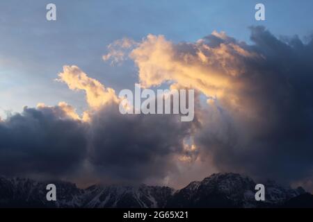 A close up of clouds in the dark Stock Photo