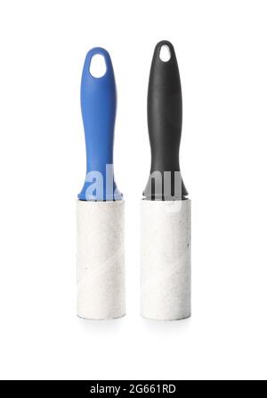 Lint rollers on white background Stock Photo