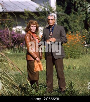 Bucharest, Romania, approx. 1979. Romanian actress Marga Barbu & artist Ion Pacea. Stock Photo