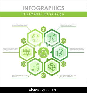 Modern ecology infographic template colorful vector illustration Stock Vector