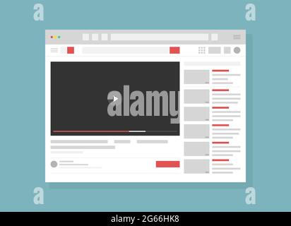 Web browser  video channel user interface Vector Image