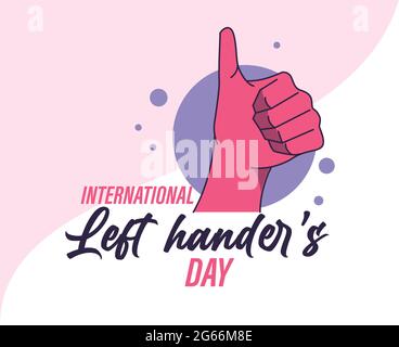 left handers day card Stock Vector