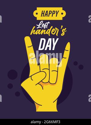 left handers day celebrating Stock Vector
