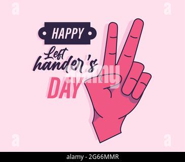 left handers day postcard Stock Vector