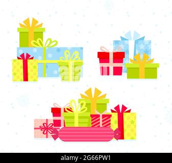 Set of Christmas card in different color. Fully editable EPS 8 vector