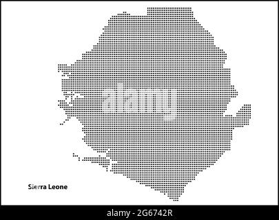 Vector halftone Dotted map of Sierra Leone country for your design, Travel Illustration concept. Stock Vector