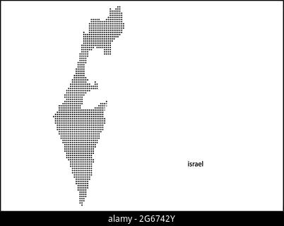 Vector halftone Dotted map of isreal country for your design, Travel Illustration concept. Stock Vector