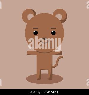 Brown bear. Simple vector for logo, design Stock Vector