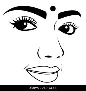 Digital art of an Indian Woman - vector illustration Stock Vector