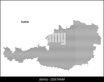 Vector halftone Dotted map of Austria country for your design, Travel Illustration concept. Stock Vector
