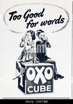 A 1950s magazine advertisement for Oxo stock cubes. Stock Photo