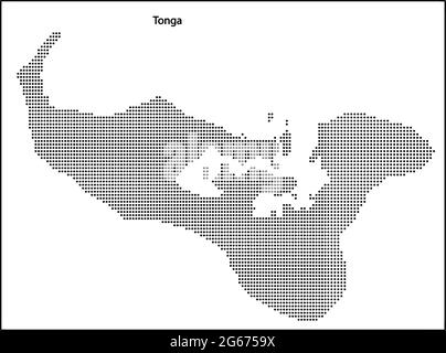 Vector halftone Dotted map of Tonga country for your design, Travel Illustration concept. Stock Vector