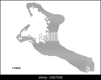 Vector halftone Dotted map of Kiribati country for your design, Travel Illustration concept. Stock Vector