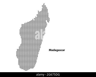 Vector halftone Dotted map of Madagascar country for your design, Travel Illustration concept. Stock Vector