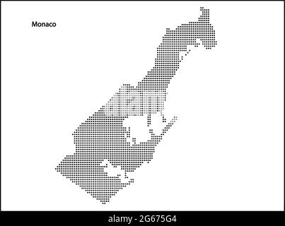 Vector halftone Dotted map of Monaco country for your design, Travel Illustration concept. Stock Vector