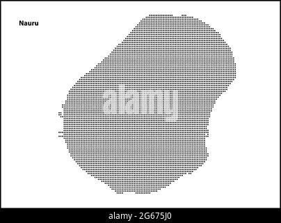 Vector halftone Dotted map of Nauru country for your design, Travel Illustration concept. Stock Vector