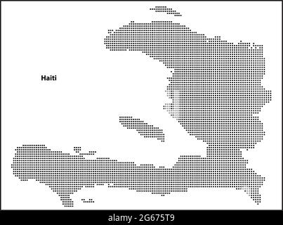 Vector halftone Dotted map of Haiti country for your design, Travel Illustration concept. Stock Vector