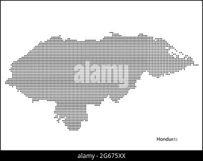 Vector halftone Dotted map of Honduras country for your design, Travel Illustration concept. Stock Vector