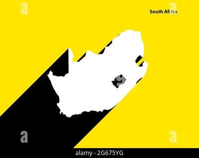 South Africa Map on retro poster with long shadow. Vintage sign easy to edit, manipulate, resize or colourise. Stock Vector