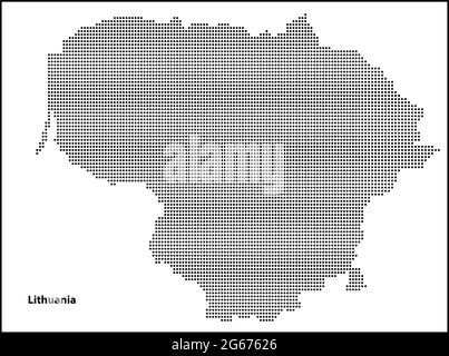 Vector halftone Dotted map of Lithuania country for your design, Travel Illustration concept. Stock Vector