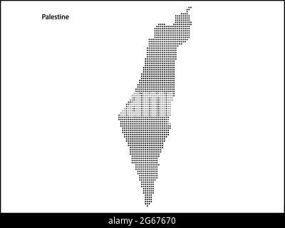 Vector halftone Dotted map of Palestine country for your design, Travel Illustration concept. Stock Vector