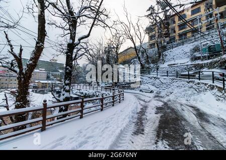 Latest views of Snowfall in Shimla Stock Photo