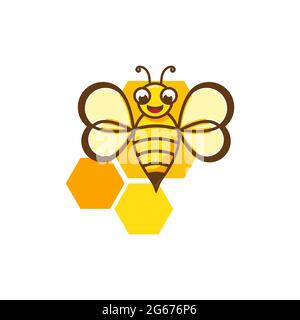 Bee Element  Vector icon design illustration Template Stock Vector