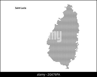 Vector halftone Dotted map of Saint Lucia country for your design, Travel Illustration concept. Stock Vector