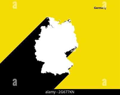 Germany Map on retro poster with long shadow. Vintage sign easy to edit, manipulate, resize or colourise. Stock Vector