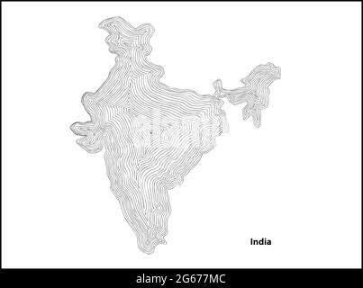 Topographic Abstract map of India - vector illustration Stock Vector