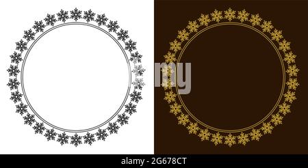 Floral round frame design concept isolated on white background - vector illustration Stock Vector